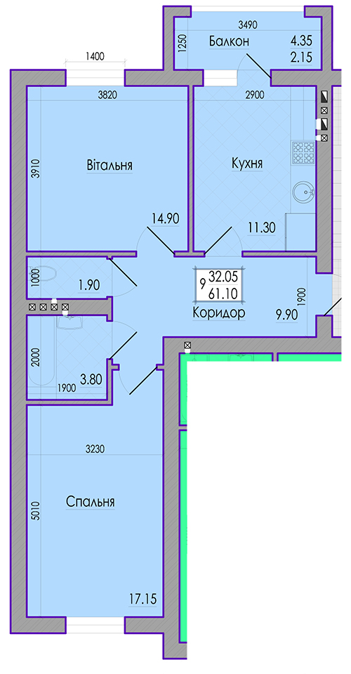 3rd floor, apartment