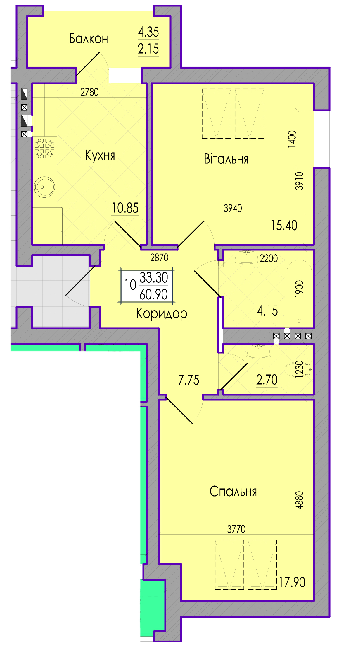 >Mansarda, un apartament cu două camere